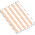 Vertical Stripes - White and Apricot Orange Large Memo Pads