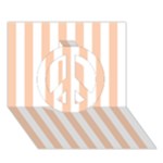 Vertical Stripes - White and Apricot Orange Peace Sign 3D Greeting Card (7x5)