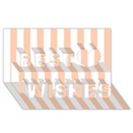 Vertical Stripes - White and Apricot Orange Best Wish 3D Greeting Card (8x4)