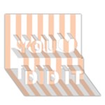 Vertical Stripes - White and Apricot Orange You Did It 3D Greeting Card (7x5)