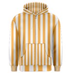 Vertical Stripes - White and Pastel Orange Men s Zipper Hoodie