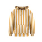 Vertical Stripes - White and Pastel Orange Kid s Zipper Hoodie