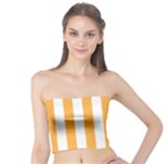Vertical Stripes - White and Pastel Orange Tube Top