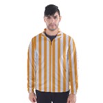 Vertical Stripes - White and Pastel Orange Wind Breaker (Men)