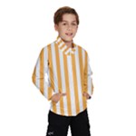 Vertical Stripes - White and Pastel Orange Wind Breaker (Kids)