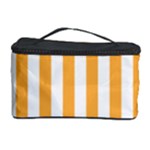 Vertical Stripes - White and Pastel Orange Cosmetic Storage Case