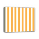 Vertical Stripes - White and Pastel Orange Deluxe Canvas 14  x 11  (Stretched)