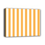Vertical Stripes - White and Pastel Orange Deluxe Canvas 16  x 12  (Stretched)