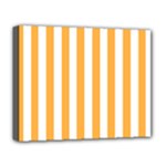 Vertical Stripes - White and Pastel Orange Deluxe Canvas 20  x 16  (Stretched)