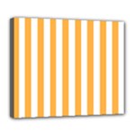 Vertical Stripes - White and Pastel Orange Deluxe Canvas 24  x 20  (Stretched)