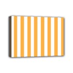 Vertical Stripes - White and Pastel Orange Mini Canvas 7  x 5  (Stretched)