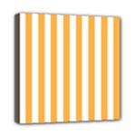 Vertical Stripes - White and Pastel Orange Mini Canvas 8  x 8  (Stretched)