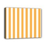 Vertical Stripes - White and Pastel Orange Canvas 10  x 8  (Stretched)