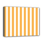 Vertical Stripes - White and Pastel Orange Canvas 14  x 11  (Stretched)