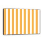 Vertical Stripes - White and Pastel Orange Canvas 18  x 12  (Stretched)