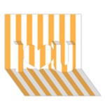 Vertical Stripes - White and Pastel Orange I Love You 3D Greeting Card (7x5)