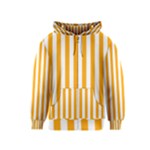 Vertical Stripes - White and Dark Tangerine Orange Kid s Zipper Hoodie