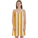 Vertical Stripes - White and Dark Tangerine Orange Women s Reversible Sports Bra with Border