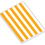 Vertical Stripes - White and Dark Tangerine Orange Large Memo Pads