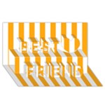 Vertical Stripes - White and Dark Tangerine Orange Best Friends 3D Greeting Card (8x4)