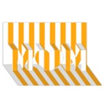 Vertical Stripes - White and Dark Tangerine Orange MOM 3D Greeting Card (8x4)