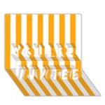 Vertical Stripes - White and Dark Tangerine Orange YOU ARE INVITED 3D Greeting Card (7x5)