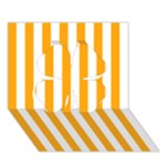 Vertical Stripes - White and Dark Tangerine Orange Clover 3D Greeting Card (7x5)