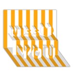 Vertical Stripes - White and Dark Tangerine Orange Miss You 3D Greeting Card (7x5)