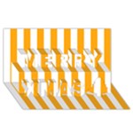 Vertical Stripes - White and Dark Tangerine Orange Merry Xmas 3D Greeting Card (8x4)