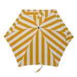 Vertical Stripes - White and Dark Tangerine Orange Mini Umbrella