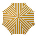 Vertical Stripes - White and Dark Tangerine Orange Golf Umbrella