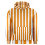 Vertical Stripes - White and Dark Orange Men s Zipper Hoodie
