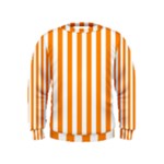 Vertical Stripes - White and Dark Orange Kid s Sweatshirt