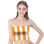 Vertical Stripes - White and Dark Orange Tube Top