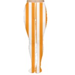 Vertical Stripes - White and Dark Orange Women s Tights