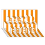 Vertical Stripes - White and Dark Orange Best Friends 3D Greeting Card (8x4)