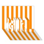 Vertical Stripes - White and Dark Orange GIRL 3D Greeting Card (7x5)