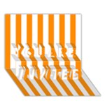 Vertical Stripes - White and Dark Orange YOU ARE INVITED 3D Greeting Card (7x5)