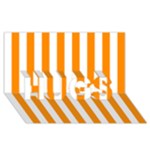 Vertical Stripes - White and Dark Orange HUGS 3D Greeting Card (8x4)
