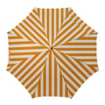 Vertical Stripes - White and Dark Orange Golf Umbrella