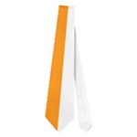 Vertical Stripes - White and Dark Orange Necktie (One Side)