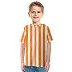 Vertical Stripes - White and Orange Kid s Sport Mesh Tee