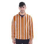 Vertical Stripes - White and Orange Wind Breaker (Men)