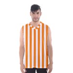 Vertical Stripes - White and Orange Men s Basketball Tank Top