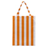 Vertical Stripes - White and Orange Classic Tote Bag