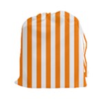 Vertical Stripes - White and Orange Drawstring Pouch (XXl)