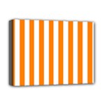 Vertical Stripes - White and Orange Deluxe Canvas 16  x 12  (Stretched)