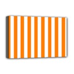 Vertical Stripes - White and Orange Deluxe Canvas 18  x 12  (Stretched)