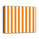 Vertical Stripes - White and Orange Deluxe Canvas 20  x 16  (Stretched)