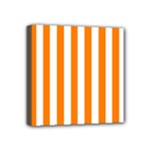 Vertical Stripes - White and Orange Mini Canvas 4  x 4  (Stretched)